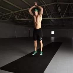 Rubber Flooring Roll Geneva 8 Mm Black 30 LF -Floor Mat Store black geneva rolls burpee jump.jpg 1