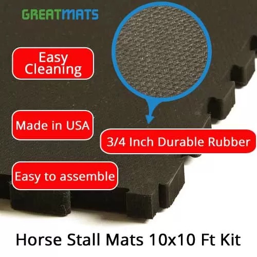 Horse Stall Mats Kit 3/4 Inch X 10x10 Ft. 14 Horse Stall Mats Kit 3/4 Inch X 10x10 Ft. - Image 12