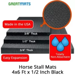 Horse Stall Mats Black 1/2 Inch X 4x6 Ft. -Floor Mat Store horse stall mats 4x6 black infographic.jpg 4
