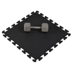 Rubber Tile Interlocking Sport Black 3/8 Inch X 2x2 Ft. 27 Rubber Tile Interlocking Sport Black 3/8 Inch X 2x2 Ft. -Floor Mat Store interlocking rubber floor tile full angle dumbbell.jpg