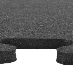 Rubber Tile Interlocking Sport Black 3/8 Inch X 2x2 Ft. 23 Rubber Tile Interlocking Sport Black 3/8 Inch X 2x2 Ft. -Floor Mat Store interlocking rubber flooring tile black38 close edge.jpg