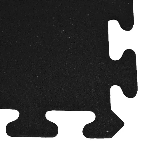 Rubber Tile Interlocking Sport Black 3/8 Inch X 2x2 Ft. 4 Rubber Tile Interlocking Sport Black 3/8 Inch X 2x2 Ft. - Image 2