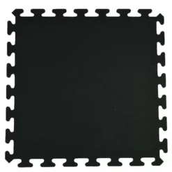 Rubber Tile Interlocking Sport Black 3/8 Inch X 2x2 Ft.