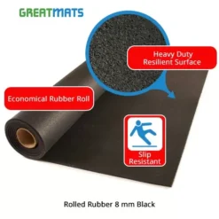Rubber Flooring Roll Geneva 8 Mm Black 35 LF