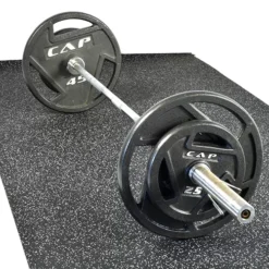 Rolled Rubber Sport 3/8 Inch 10% Gray Per SF -Floor Mat Store rolled rubber sport gray barbell full.jpg
