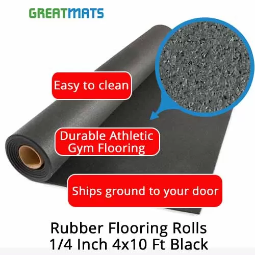Rubber Flooring Roll Geneva 1/4 Inch Black 10 LF 10 Rubber Flooring Roll Geneva 1/4 Inch Black 10 LF - Image 8