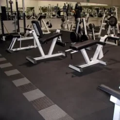 ZipTile Interlocking Rubber Tile 20% Color 3/8 Inch 28x28 Inches -Floor Mat Store rubber zip tiles weight room.jpg