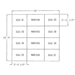 Horse Stall Mats Kit 3/4 Inch X 16x16 Ft. -Floor Mat Store stall mats 16x16 kit diagram.jpg